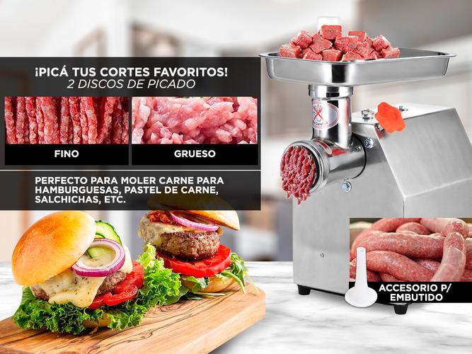 Picadora De Carne Industrial 1 Hp Gadnic Big-P Acero Inoxidable  - 2