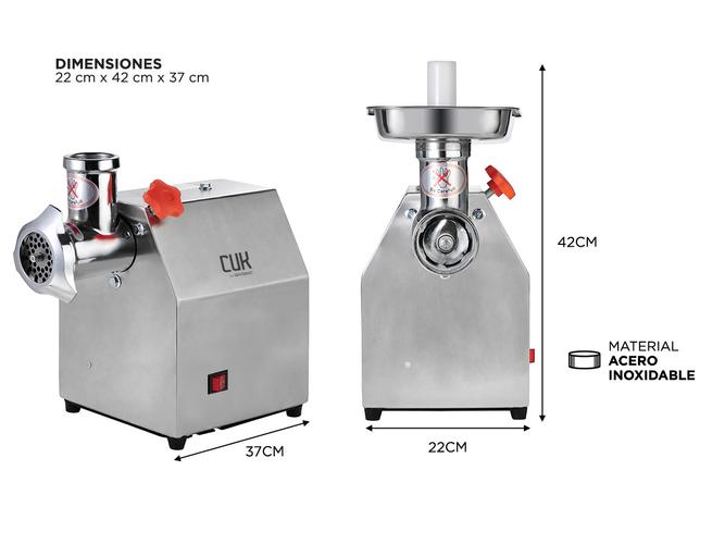 Picadora De Carne Industrial 1 Hp Gadnic Big-P Acero Inoxidable  - 4