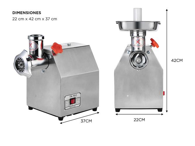 Picadora De Carne Industrial 1 Hp Gadnic Big-P Acero Inoxidable  - 4