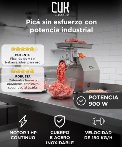 Picadora De Carne Industrial 1 Hp Gadnic Big-P Acero Inoxidable  Outlet - 1