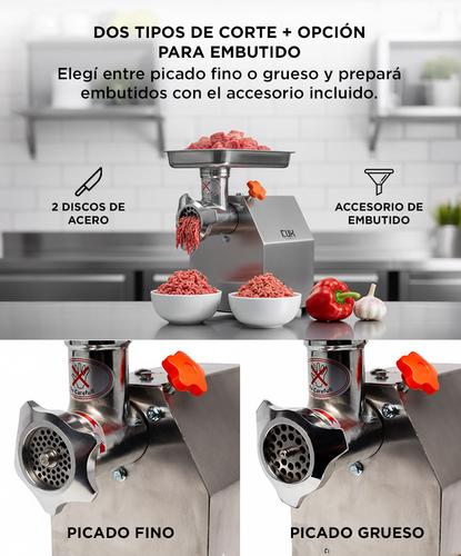 Picadora De Carne Industrial 1 Hp Gadnic Big-P Acero Inoxidable  - 4
