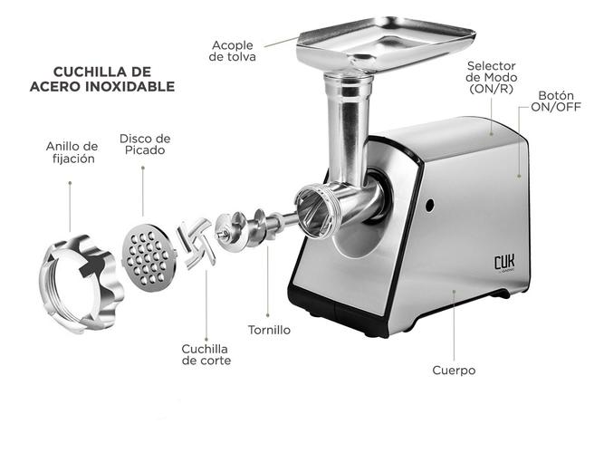 Picadora De Carne Cuk By Gadnic P800l 220V Acero Inoxidable  - 3