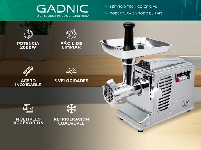 Picadora de Carne Gadnic Maquina Procesadora Con Accesorios - 1