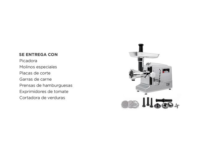 Picadora de Carne Gadnic Maquina Procesadora Con Accesorios - 6