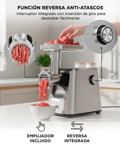 Picadora de Carne Eléctrica Cuk By Gadnic Titanium Potencia 6001800W  - 3