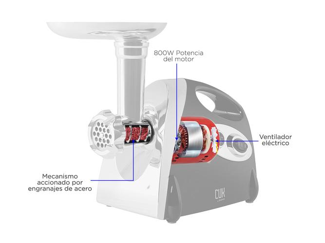 Picadora de Carne Cuk By Gadnic P90 Eléctrica 3 en 1 800W 80kgh Outlet - 4
