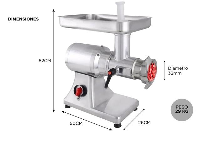 Picadora De Carne Moretti Grinder 32 1.5 HP - 4