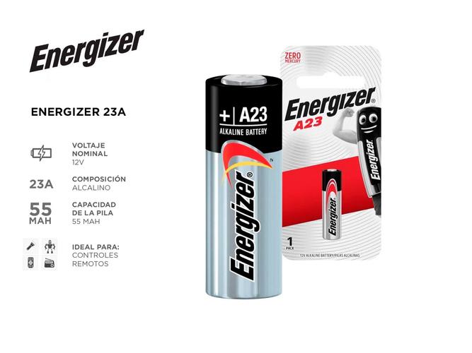 Pila Energizer 23A 12 V Cilindrica Para Control Remoto - 1