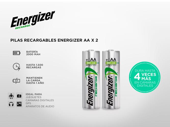 Pilas Recargables Energizer AA X 2  - 1