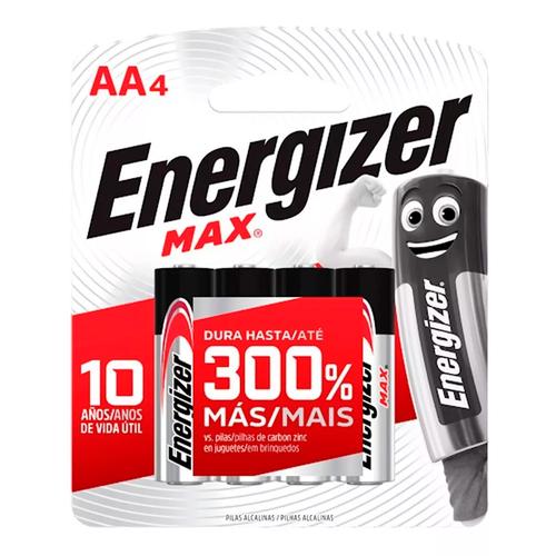 4 X Pilas AA Energizer MAX E91 Pilas Alcalinas 15V - 0