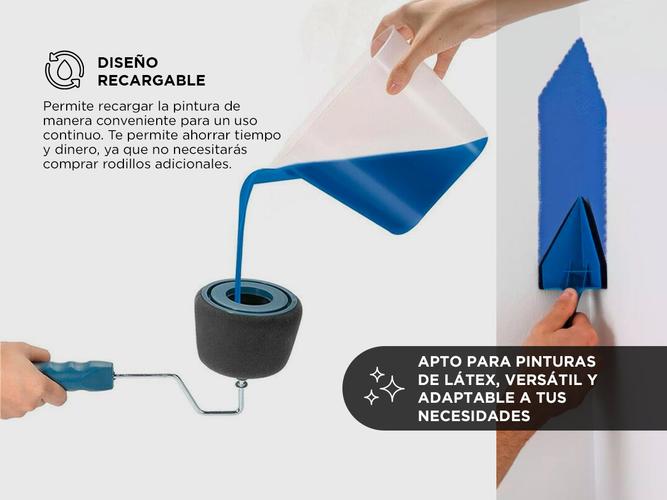 Kit de Rodillo Microfibra Gadnic Pintura Recargable - 3