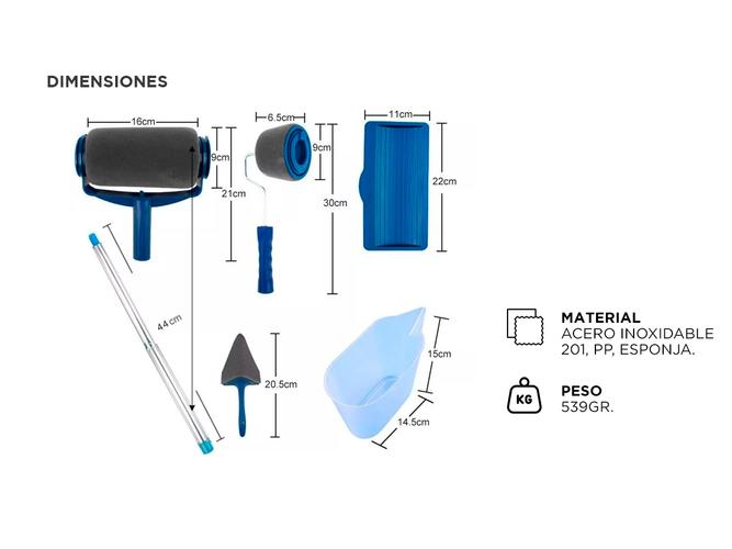 Kit de Rodillo Microfibra Gadnic Pintura Recargable - 4
