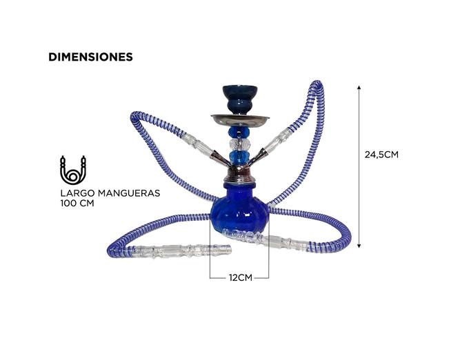 Pipa De Agua Gadnic Narguile Dos Mangueras Hookah Shisha - 3