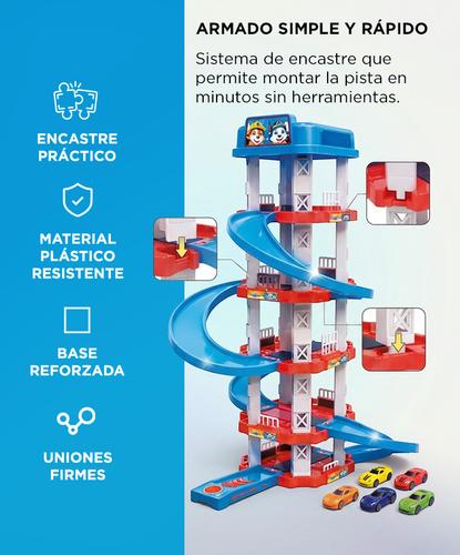 Pista de autos infantil Gadnic torre con rampas y autos - 4