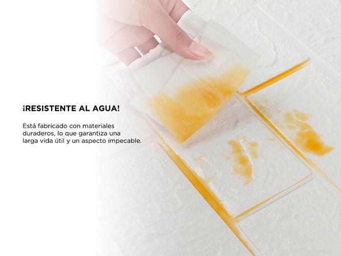 Kit x10 Placa Autoadhesiva 3D - Ladrillos Blancos - 3