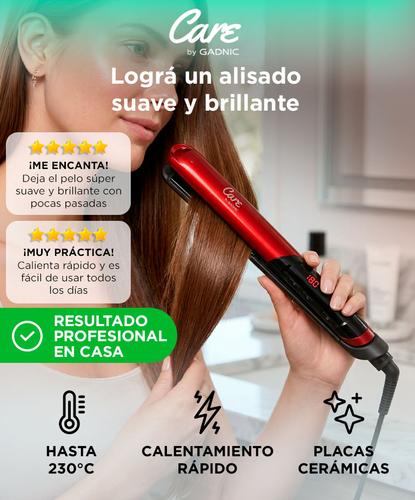 Planchita De Pelo Care By Gadnic Placas De Ceramica Temperatura Regulable Display Digital  - 1