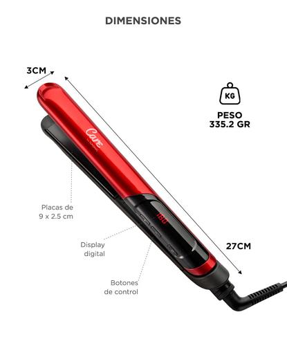 Planchita De Pelo Care By Gadnic Placas De Ceramica Temperatura Regulable Display Digital  - 5