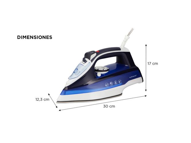 Plancha a vapor Winco W34 con suela antiadherente - 4