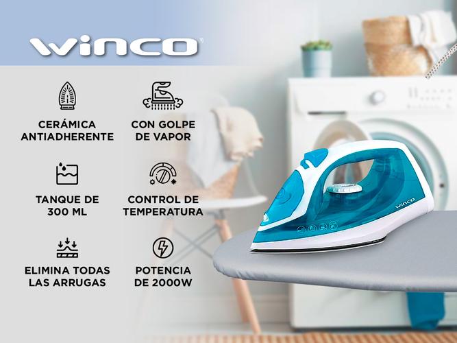 Plancha a Vapor Winco W38 con base de ceramica - 1
