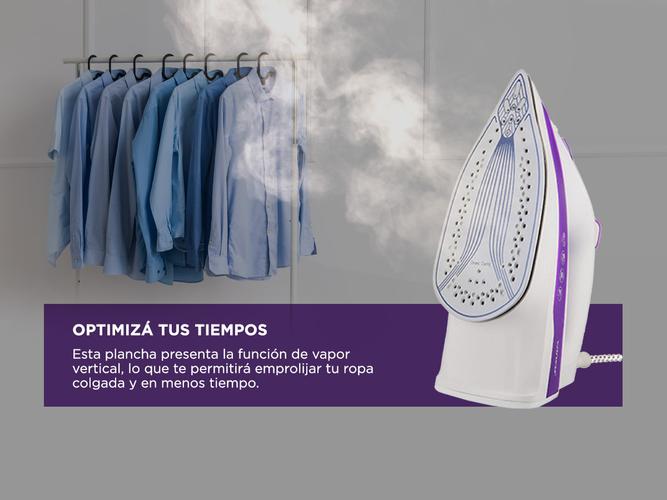 Plancha A Vapor Winco W34 Violeta con Suela Antiadherente - 2