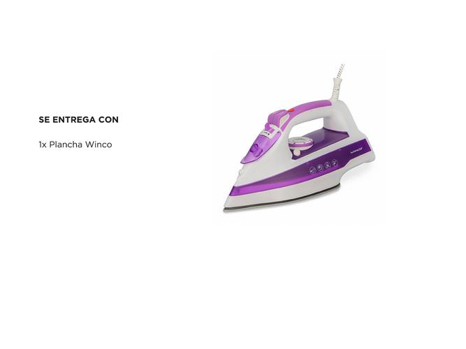 Plancha A Vapor Winco W34 Violeta con Suela Antiadherente - 5