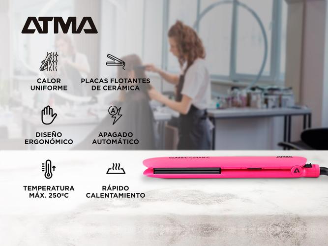 Planchita de Pelo Atma Classic Ceramic PL9033P Pink - 1