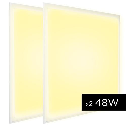 2x Plafon Empotrable Lampara techo Led Gadnic PNL48 Cuadrado 48W CalidoFrio 3000K6000K KIT - 0