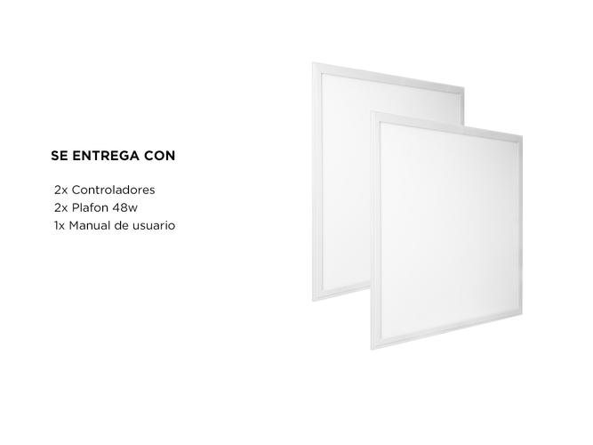 2x Plafon Empotrable Lampara techo Led Gadnic PNL48 Cuadrado 48W CalidoFrio 3000K6000K KIT - 5