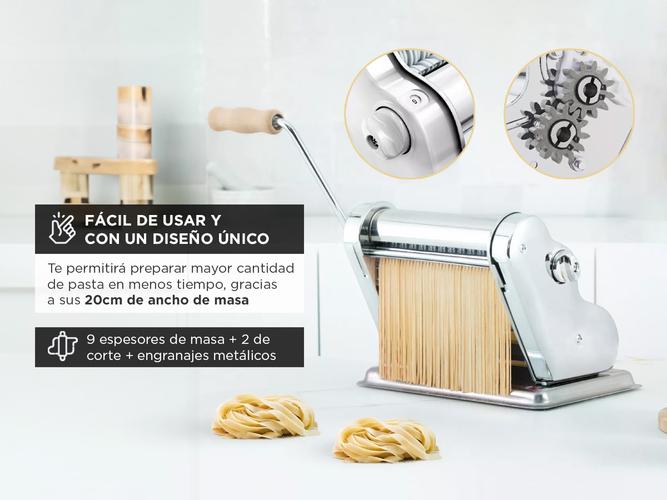 Maquina Pastalinda Clasica 200 Cromada 20cm Pastas Fideos - 3