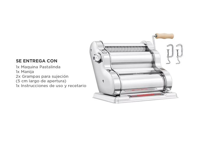 Maquina Pastalinda Clasica 200 Cromada 20cm Pastas Fideos - 5