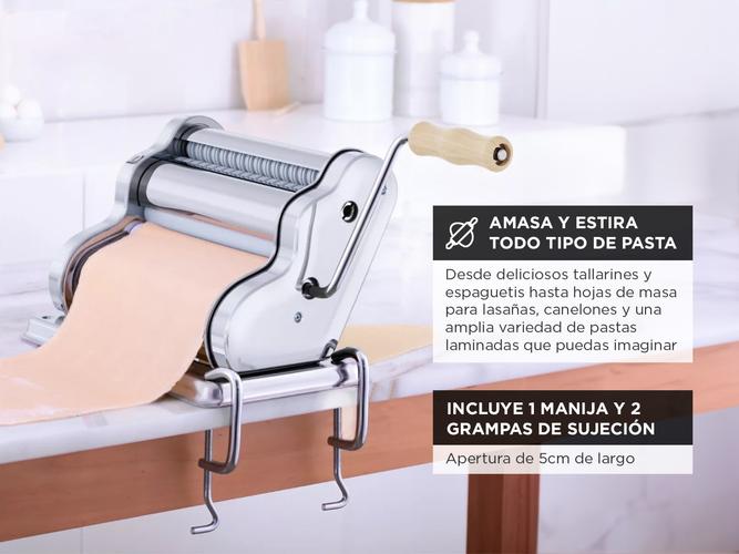 Maquina Pastalinda Clasica 260 Cromada Pastas Fideos Acero Inox  - 2