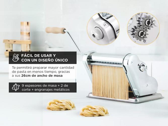 Maquina Pastalinda Clasica 260 Cromada Pastas Fideos Acero Inox  - 3