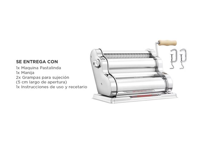 Maquina Pastalinda Clasica 260 Cromada Pastas Fideos Acero Inox  - 5
