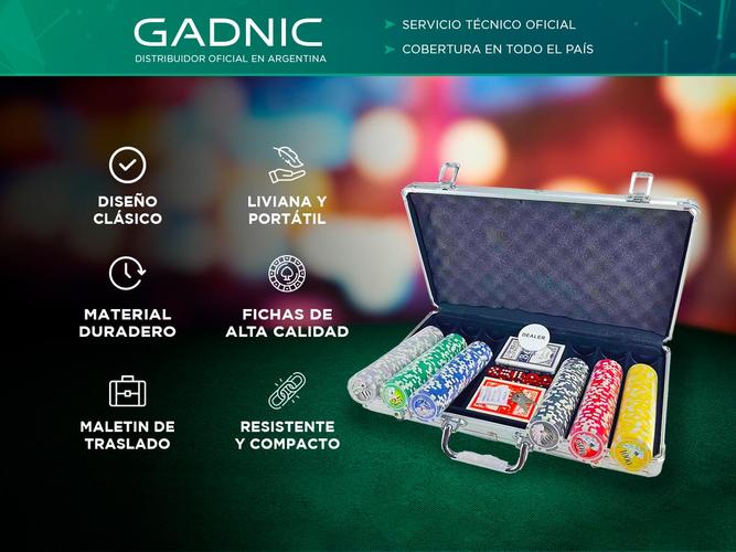 Juego de Póker Gadnic 300 Fichas con Maletín - 1