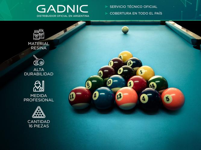 Juego De Bolas De Pool Gadnic Medida Profesional 575mm  - 1