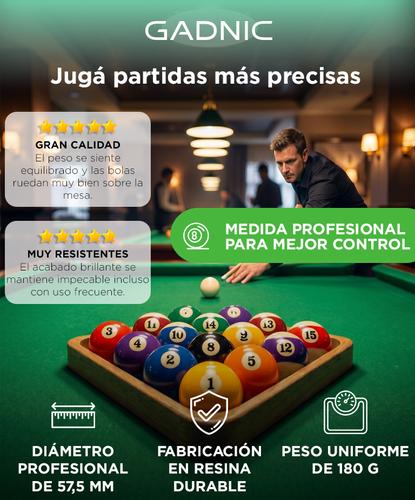 Juego De Bolas De Pool Gadnic Medida Profesional 575mm  - 1