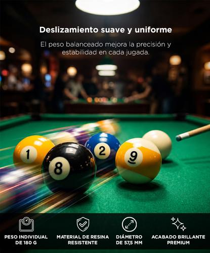 Juego De Bolas De Pool Gadnic Medida Profesional 575mm  - 2