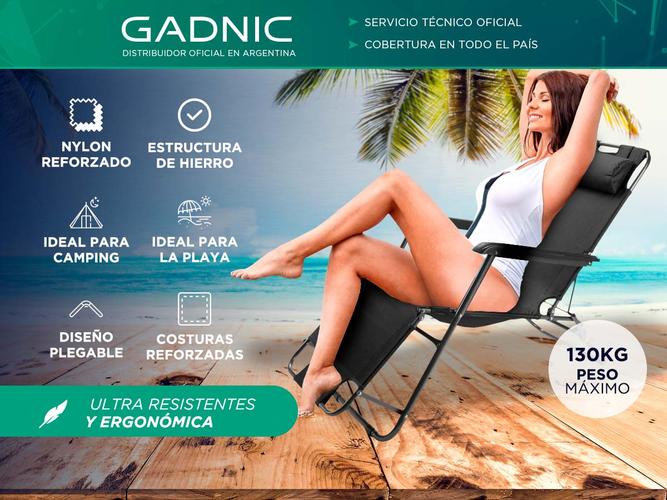 Reposera Plegable Para JardínPlaya Gadnic Usado - 1