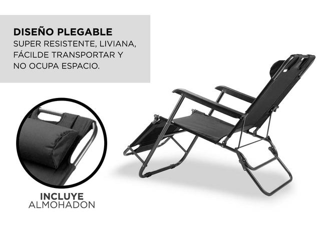 Reposera Plegable Para JardínPlaya Gadnic Usado - 4