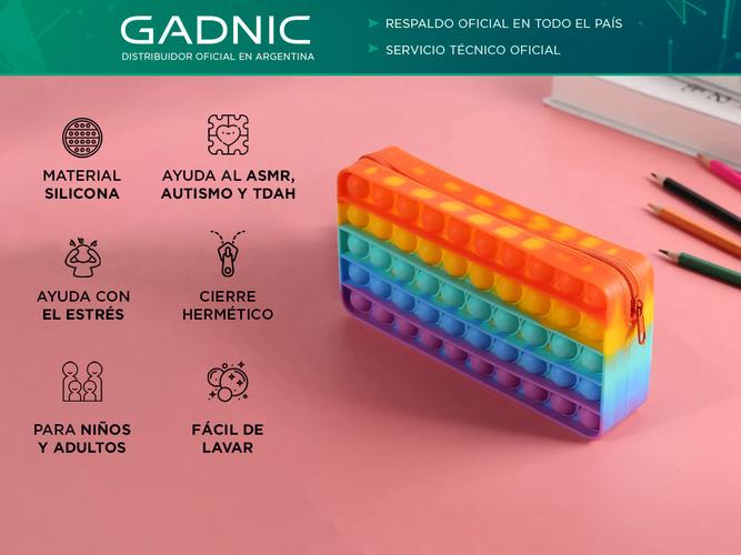 Popit Cartuchera Gadnic Cierre Multicolor 100 Burbujas Antiestrés - 1