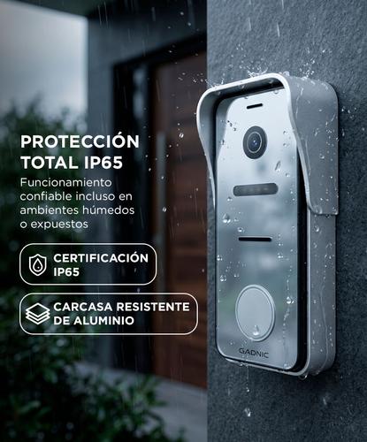 Kit Portero Gadnic Monitor IPS 4.3 Pulgadas Resolucion 480 x 272 Panel Exterior CMOS 600 TVL Vision Nocturna IP65 Intercomunicador Manos Libres Sistema 4 Hilos Apertura Remota - 4