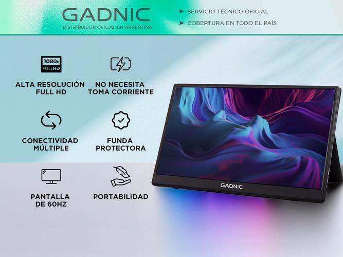 Monitor Portátil Gadnic 156 Full Hd Con Funda Soporte  - 1