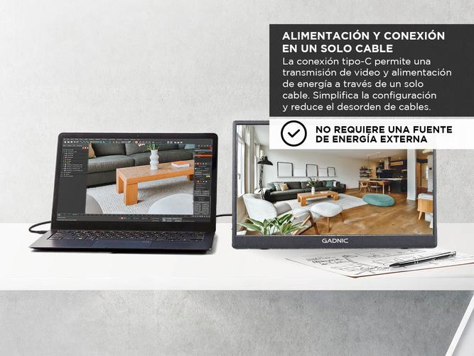 Monitor Portátil Gadnic 156 Full Hd Con Funda Soporte  - 2