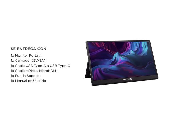 Monitor Portátil Gadnic 156 Full Hd Con Funda Soporte  - 6