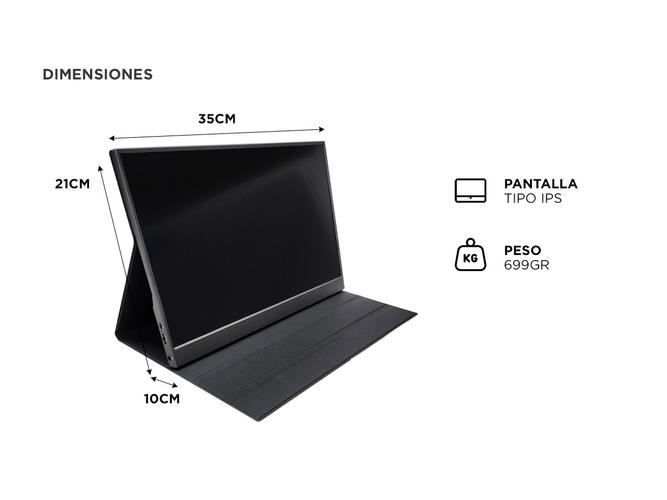 Monitor Portátil Gadnic 156 con Funda Soporte Full HD - 5