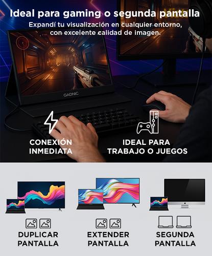 Monitor Portátil Gadnic 156 con Funda Soporte Full HD - 3