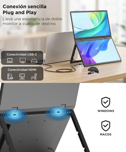 Monitor Portátil Dual Vertical GADNIC 15.6 Full HD - 3
