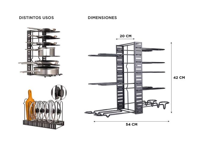 Organizador de Batería de Cocina Gadnic Acero Reforzado - 4