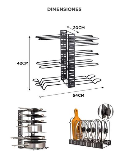 Organizador de Batería de Cocina Gadnic Acero Reforzado - 4