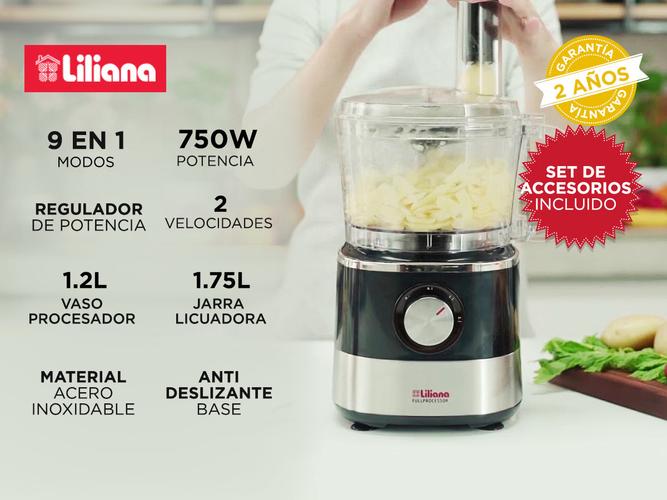 Procesadora Liliana Fullprocessor AM780 9en1 750w c/ Exprimidor - 1
